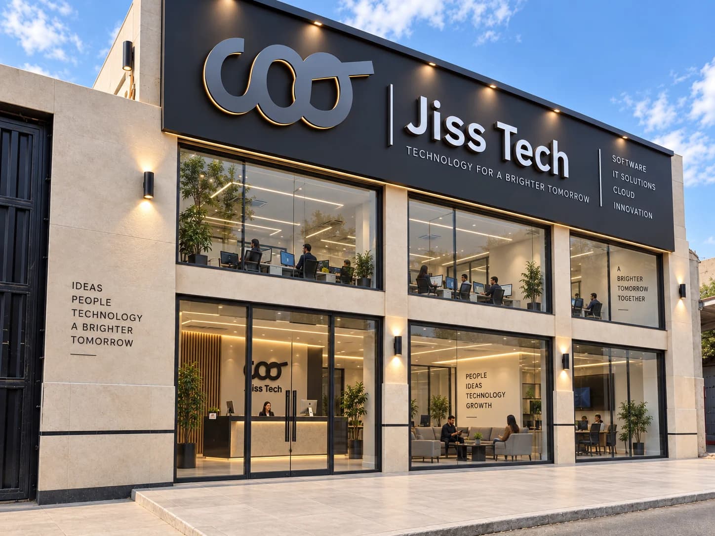 Jiss Tech Egypt office facade with signage and glass-fronted workspaces